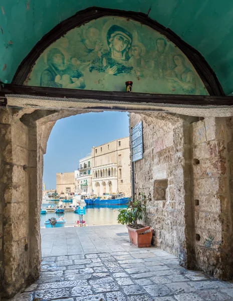 Old Harbour Monopoli Bari Tartomány Puglia Apulia Dél Olaszország — Stock Fotó