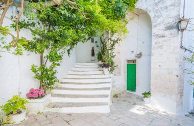 Ostuni, Brindisi ilinin manzaralı manzaralı, Apulia, Italya.