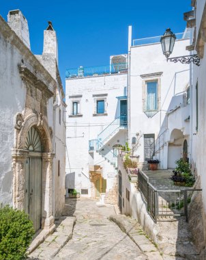 Ostuni, Brindisi ilinin manzaralı manzaralı, Apulia, Italya.