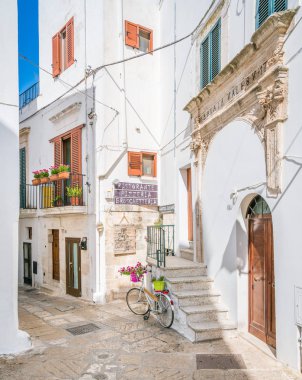 Ostuni, Brindisi ilinin manzaralı manzaralı, Apulia, Italya.