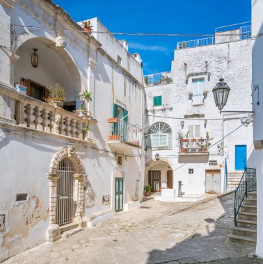 Ostuni, Brindisi ilinin manzaralı manzaralı, Apulia, Italya.