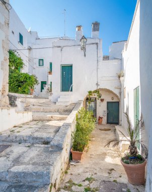 Ostuni, Brindisi ilinin manzaralı manzaralı, Apulia, Italya.