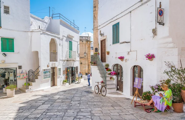 Ostuni, Brindisi ilinin manzaralı manzaralı, Apulia, Italya.