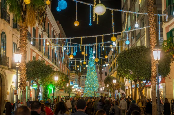Amazing Artist Lights Luci Artista Salerno Christmas Time Кампания Италия — стоковое фото