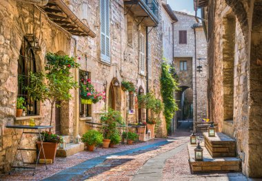 Assisi'de pitoresk bir manzara. Perugia eyaleti, Umbria, orta İtalya.