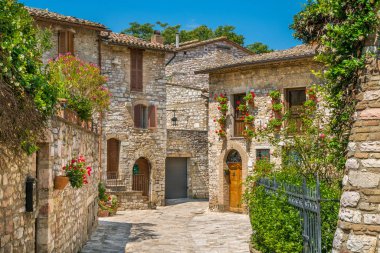 Assisi'de pitoresk bir manzara. Perugia eyaleti, Umbria, orta İtalya.