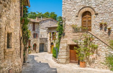 Assisi'de pitoresk bir manzara. Perugia eyaleti, Umbria, orta İtalya.