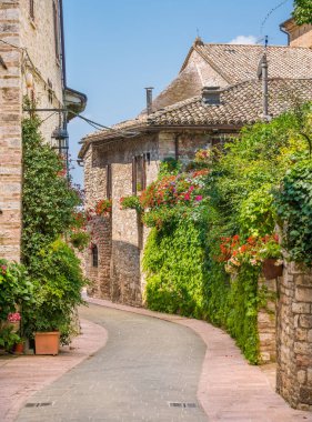 Assisi'de pitoresk bir manzara. Perugia eyaleti, Umbria, orta İtalya.