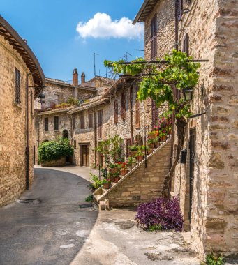 Assisi'de pitoresk bir manzara. Perugia eyaleti, Umbria, orta İtalya.