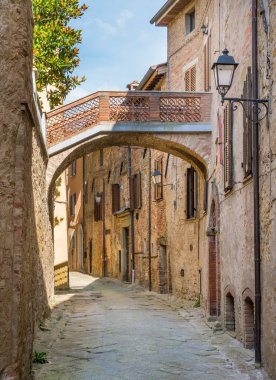 Panicale, Perugia eyaletinin pastoral köyü, Umbria, İtalya.