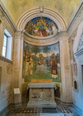 Spoleto'nun Duomo'sundaki şapel. Umbria, Orta İtalya. Temmuz-25-2018