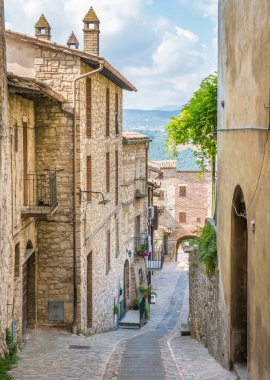 Todi'de manzara, Perugia eyaletindeki antik kent, Umbria, orta İtalya.