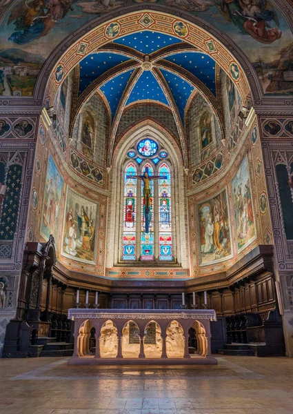 Beltéri Látvány Duomo Dei Santi Mariano Giacomo Gubbio Középkori Város — Stock Fotó