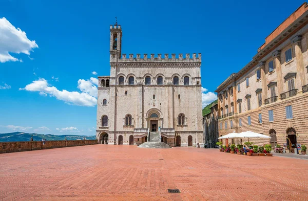Slavný Palazzo Dei Consoli Gubbio Středověké Město Provincii Perugia Umbrii — Stock fotografie