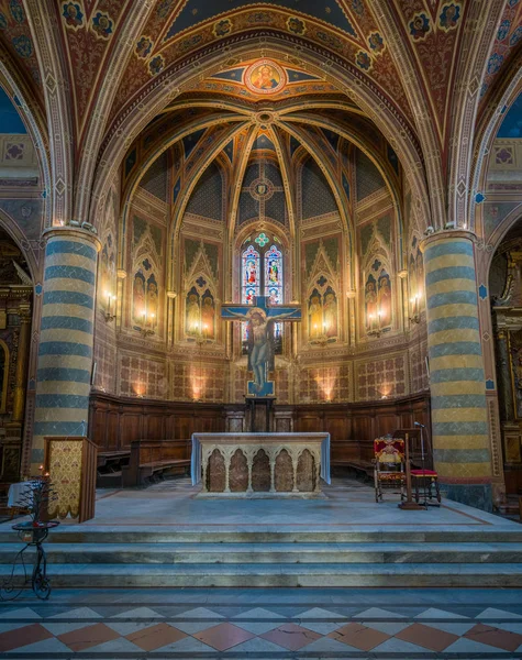 Beltéri Látvány Sant Andrea Templom Spello Umbria Olaszország 2018 Július — Stock Fotó