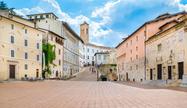 Vista Panorámica Plaza Del Duomo Spoleto Umbría Italia Central —  Fotos de Stock