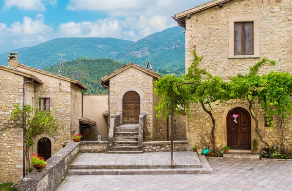 Vallo Nera Gyönyörű Ősi Falu Perugia Megyében Umbria Régióban — Stock Fotó