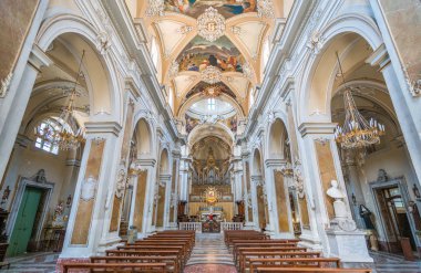 Catania Basilica della Collegiata, Sicilya, güney İtalya. Temmuz-02-2018