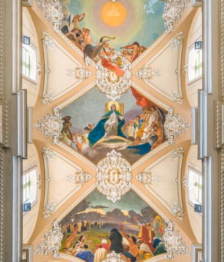 Catania Basilica della Collegiata, Sicilya, güney İtalya. Temmuz-02-2018
