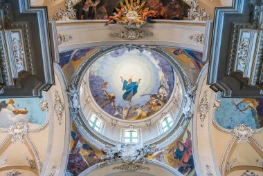 Catania Basilica della Collegiata, Sicilya, güney İtalya. Temmuz-02-2018