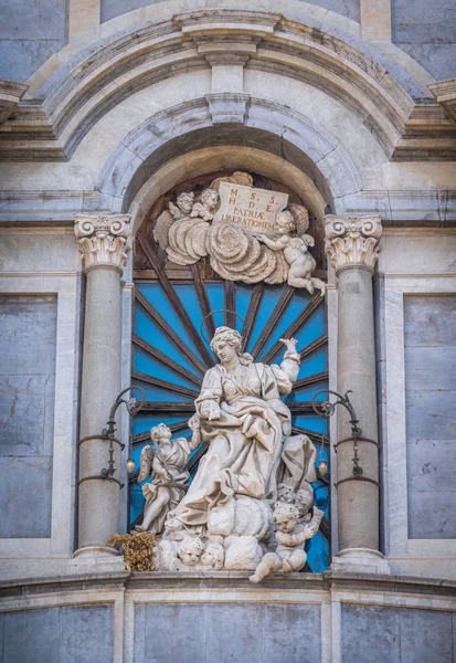 Estatua Santa Ágata Fachada Del Duomo Catania Sicilia Italia — Foto de Stock