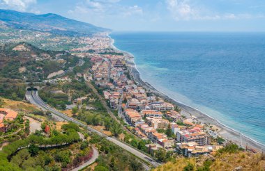 Panoramic view from Forza d'Agro. Province of Messina, Sicily, southern Italy. clipart