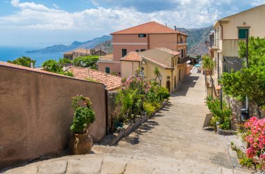 Scenic view in Forza d'Agro, picturesque town in the Province of Messina, Sicily, southern Italy. clipart