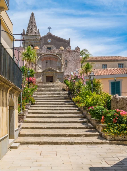 Iglesia Santísima Trinidad Forza Agro Pintoresca Ciudad Provincia Messina Sicilia — Foto de Stock