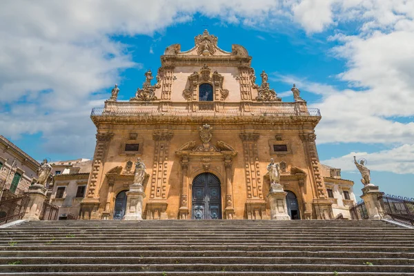 Katedra San Pietro Święty Piotr Modica Sycylia Południowe Włochy — Zdjęcie stockowe