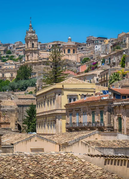 Vista Panorámica Modica Famosa Ciudad Barroca Sicilia Sur Italia — Foto de Stock