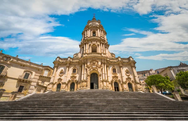 Καθεδρικός Ναός Του San Giorgio Modica Εξαιρετικό Παράδειγμα Της Μπαρόκ — Φωτογραφία Αρχείου