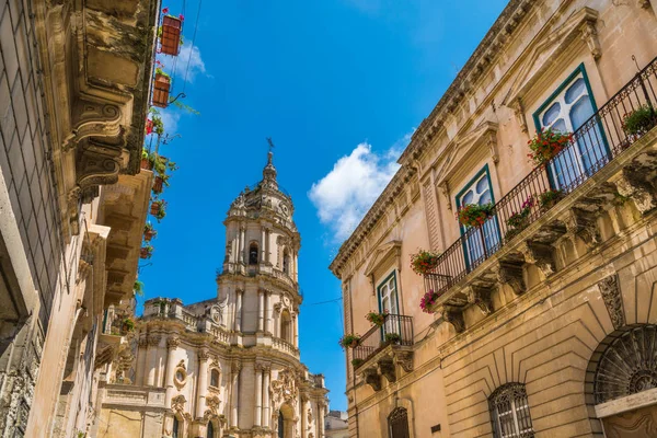 Duomo San Giorgio Modica Doskonałym Przykładem Sztuki Baroku Sycylijskiego Sycylia — Zdjęcie stockowe