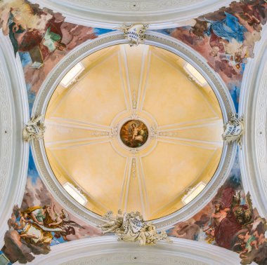Dome in San Carlo Church in Noto. Province of Syracuse, Sicily, Italy. July-12-2018 clipart