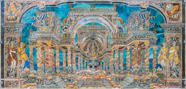 Palermo Immaculate Conception Kilisesi (Chiesa dell'Immacolata Concezione al Capo) Amazing perspektif mozaik. Sicilya, İtalya. Temmuz-06-2018