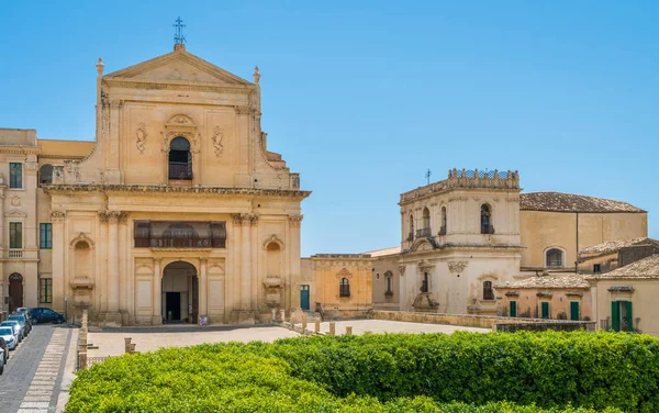 Vedere Scenică Noto Biserica San Salvatore Biserica Santa Chiara Province — Fotografie, imagine de stoc