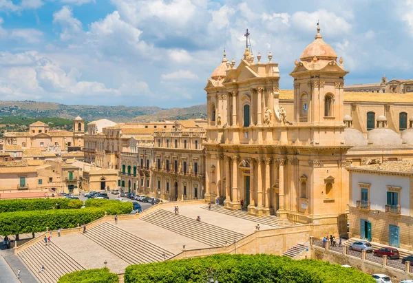 Vista Panorámica Noto Con Catedral Basílica Menor Provincia Siracusa Sicilia — Foto de Stock