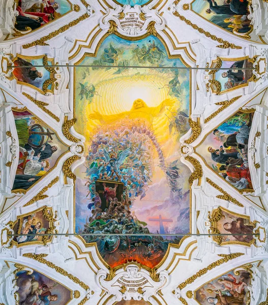 Frescoed Vault Federico Spoltore Church Ges Palermo Sicily Italy July — Stock Photo, Image