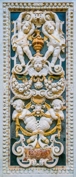 Marmor Bas Relief Detalj Kyrkan Ges Palermo Sicilien Italien Juli — Stockfoto