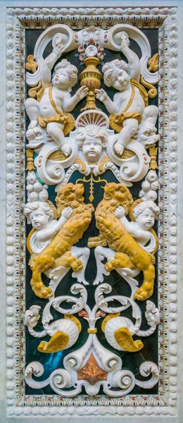 Relief Aus Marmor Der Kirche Der Gges Palermo Sizilien Italien — Stockfoto