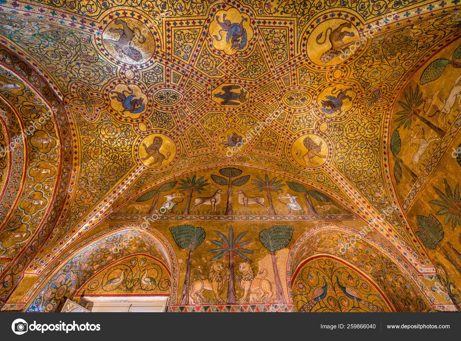 Decorated Room Palazzo Dei Normanni Palace Normans Royal Palace Palermo