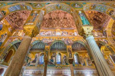 The Palatine Chapel from the Norman Palace (Palazzo dei Normanni) in Palermo. Sicily, Italy. July-12-2018 clipart