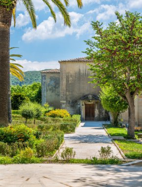 Ragusa Ibla bahçe (Giardino Ibleo) pastoral görünümü. Sicilya, Güney İtalya.