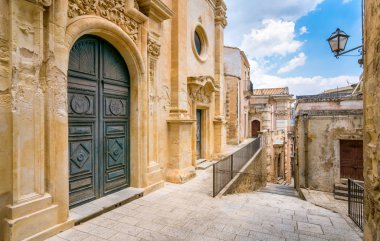 Santa Maria dell'Itria Kilisesi ile Ragusa Ibla manzara. Sicilya, Güney İtalya.