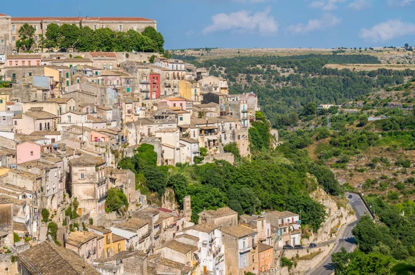 Panoramatický Pohled Ragusa Ibla Barokní Město Sicílii Sicillia Jižní Itálie — Stock fotografie