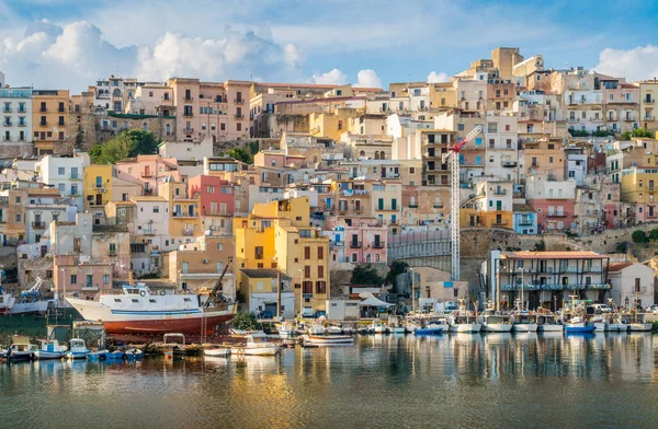Pestré Město Sciacca Shlíží Přístav Provincie Agrigento Sicílie — Stock fotografie