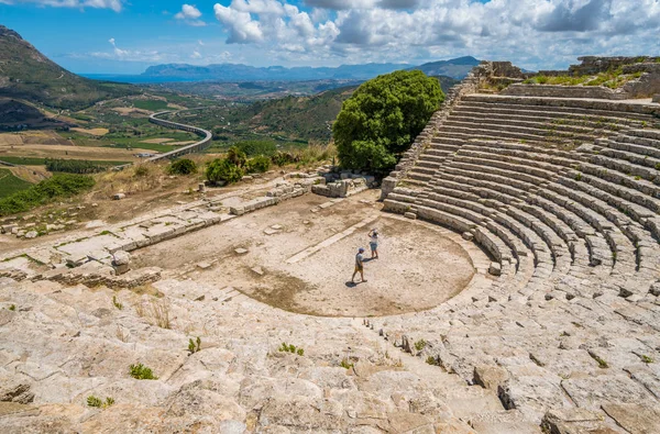 The theater in Segesta, ancient greek town in Sicily, southern Italy.