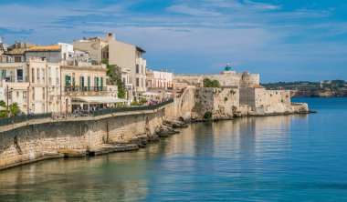 Siracusa waterfront in Ortigia on a sunny summer day. Sicily, southern Italy. clipart