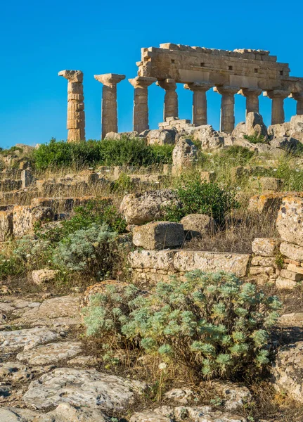 Zříceniny Selinunte Archeologického Naleziště Starověkého Řeckého Města Sicílii Itálie — Stock fotografie