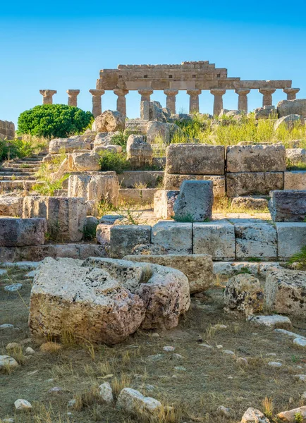 Ruiny Selinunte Stanowisko Archeologiczne Starożytne Greckie Miasto Sycylii Włochy — Zdjęcie stockowe