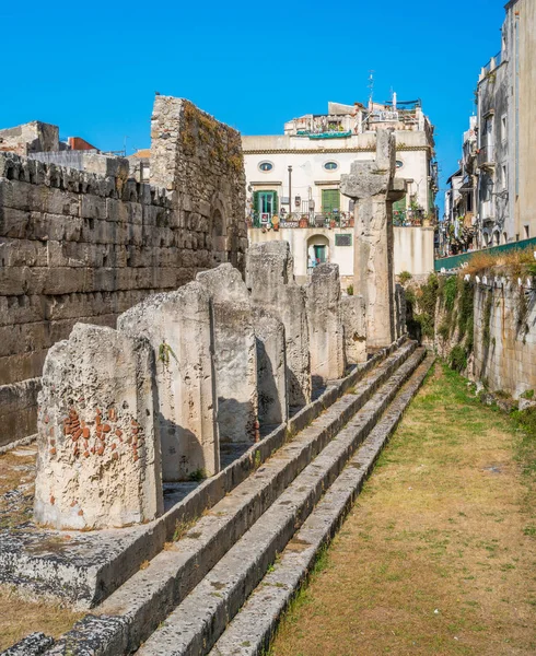 Siracusa Eski Şehir Ortigia Apollon Tapınağı Sicilya Güney Talya — Stok fotoğraf